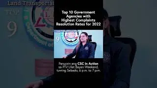 Top 10 Government Agencies with Highest Complaints Resolution Rates for 2022.