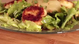 Poached Pear & Crispy Goat Cheese Salad