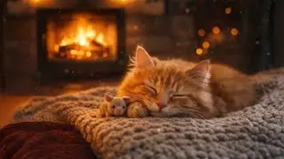 Bonfire and Soothing Cat Purring for a Peaceful Sleep. #relaxation #purringcats #asmr #fireplace