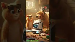 Fluffy cat Cooking Chaos 🍲🐱  The Funniest Fish Stew Ever! Pixar-Style Cat Short,#FluffyTheCat