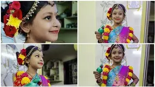 Godadevi saree draping || Godha devi makeup || children fancy dress in godadevi ||godva