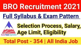 BRO Syllabus 2021|BRO Vehicle Mechanic Exam Pattern|Selection Process,Age limit,Eligibility|#bro2021