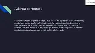 Atlanta Best Venues to Hire for Corporate Gatherings