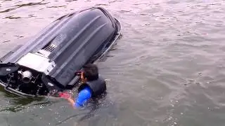 capsized or roll over jetski