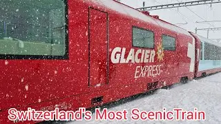 Riding the Glacier Express in Switzerland in Winter is Magical | Snow covers the mountains and trees