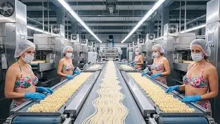 Complete Instant Noodles Factory Process | From Wheat Flour to Final Noodle Packaging 🍜🏭😯(process)