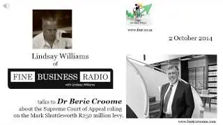 Fine Business Radio interviews Dr Beric Croome