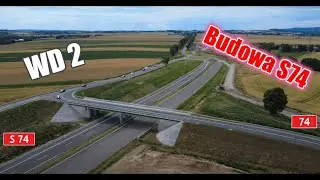 Budowa Drogi Ekspresowej S74: Obwodnica Opatowa - wiadukt WD 2 pod ruchem | Dron | DJI Mini 4K