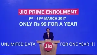 Jio Prime Offer Launched | Unlimited Data For One Year From 31st march 17 to 31st March 18 |