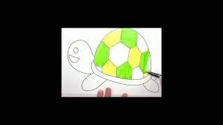 Cute!! Turtle Easy&free coloring pages for kids coloring video #Shorts