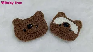 M&oacute;c len đầu ch&oacute; si&ecirc;u dễ thương | Crochet Dog Head (Timelapse)
