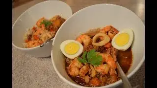 Каджунский суп с морепродуктами и креветками и кальмарами | Готовим с Кимберли