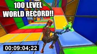 9:04 WORLD RECORD on 100 Level Default Deathrun! (Fortnite Creative)