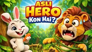 Sher Phir Bewaqoof Bana! 😂 | Asli Hero Kon Hai? | Funny Rabbit Cartoon Story