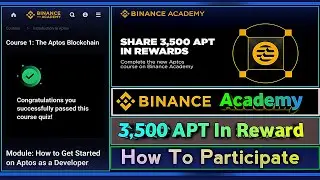 Binance New Introduction To Aptos Course || APT In Reward Pool || Binance Academy Course || #binance