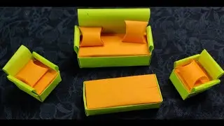DIY mini paper sofa /কাগজের কারুকাজ/Easy kids craft ideas/ paper craft / Home decoration