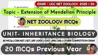 Extension Of Mendelian Principle :MCQs | जीव विज्ञान | प्राणि विज्ञान | CSIR-UGC NET |  MCQs |