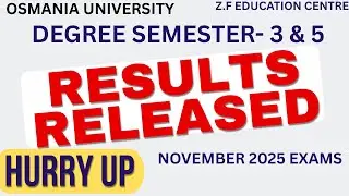 OU DEGREE RESULTS RELEASED SEM-3&5  OFFICIALLY NOV 2025 EXAMS💯👆😮