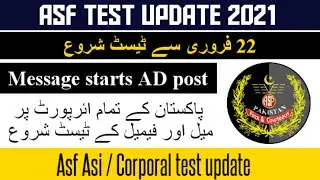 Asf test start 2021|| Asf Asi/ Corporal written test date 2021|| Asf AD medical test start || Asf||