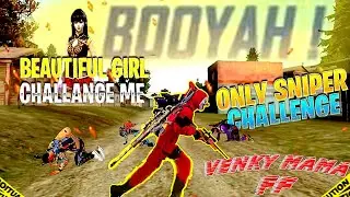AWM Sniper Gun Challenge 1 vs 4 Free Fire Gameplay// Girl Challenge// Pc player Sniper Game Settings