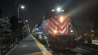 METX 507 (SD70MACH) and 75 lead Metra 2135 in and out of Deerfield