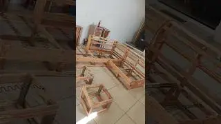 L Shape Sofa With Diwan Table & Puffy #furniture #sofa #trending #shorts #shortvideo #trendingshorts