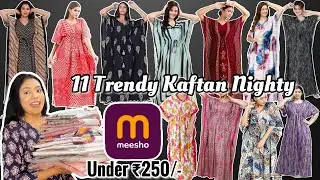 Meesho Top Trendy Kaftan Nighty | Kaftan Nighty Haul | Kaftan Maxi | Starting ₹220/-😱#nighty #kaftan