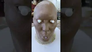 I sculpted my severed head 💀 #sculpture #art #paint #severedhead #calm #horror #head #shorts