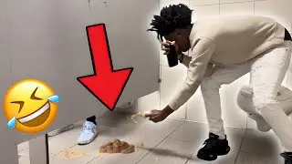 FAKE POOP PRANK IN PUBLIC BATHROOMS EXTREMELY FUNNY 🤣 part 3