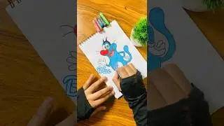 Very Easy Oggy Drawing for Kids🩵😱☺️#shorts #art