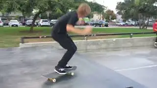 Nollie 360 inward heel to manual off a 3 stair