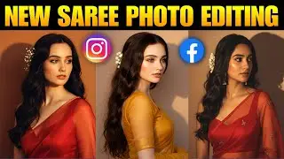Red Saree Trending Ai Photo Editing | Trending Red Saree Photo Editing | Trending Photo Kaise Banaen