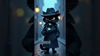 🕵️ Detective Cat Solves Mysteries! | Cute Cat in Trench Coat 🐾🔍 #shorts