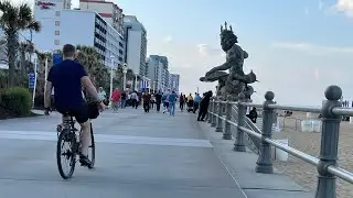 Walking: Virginia Beach Oceanfront Boardwalk Spring 2022