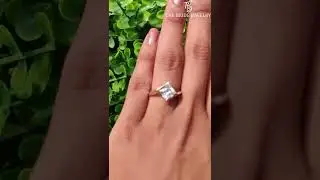 Princess Cut Moissanite Ring, Bypass Shank Wedding Ring White Gold Ring For Her Princess Cut Ring🧿✨