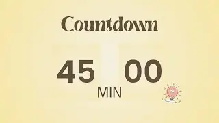 45 Min Focus Timer for Studying & Deep Work | No Music | Aesthetic Butter Yellow