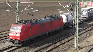 German Railways electric locomotive with freight train