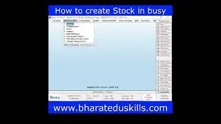 HOW TO CREATE STOCK IN BUSY #shorts #ytshorts