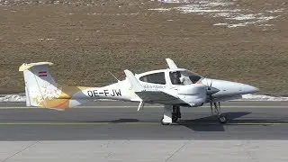 dieflugschule.at DA42NG Twin Star takeoff at Graz Airport | OE-FJW