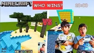 Minecraft Challenge | 2 Kids Build a Beach in 20 Minutes