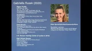 Gabi Rusek 2020 Soccer Recruiting Video