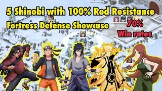NxB NV : 5 Shinobi with 100% Red Resistance | Fortress Defense Showcase