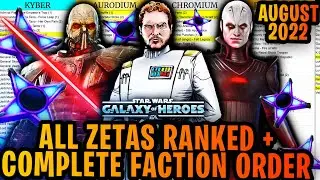 ALL ZETAS RANKED FROM BEST TO WORST AUGUST 2022 | Zeta Order for EVERY Faction + Best Zetas in SWGoH