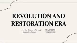 Group 4: Revolution and Restoration Era