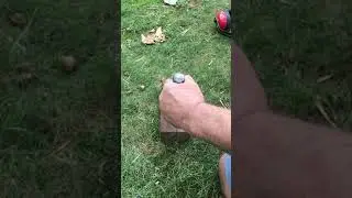 Cutting bricks with a chisel