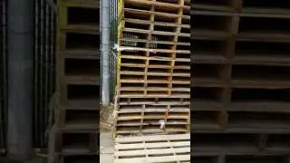 Stacking pallets.