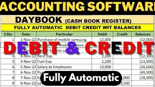 FULLY AUTOMATIC ACCOUNTING SOFTWARE IN EXCEL DAY BOOK WITH  AUTOMATIC  DEBIT  CREDIT IN EXCEL