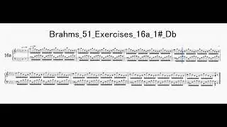 Brahms 51 Exercises 16a 1# Db T85　[ Improve in 1 minute]　1分で上達するブラームス「51の練習曲」【N16a_1#_Db_T85】
