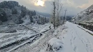 Tangmarg draped in white blanket after fresh snowfall