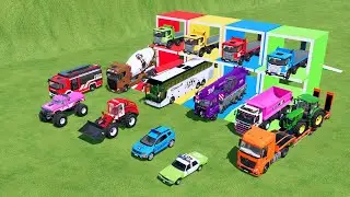 Transporting Dump Truck, Cement Mixer, Tractor Dump Tipper & Fire Rescue – FS22